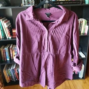 Plum button down top size 2x